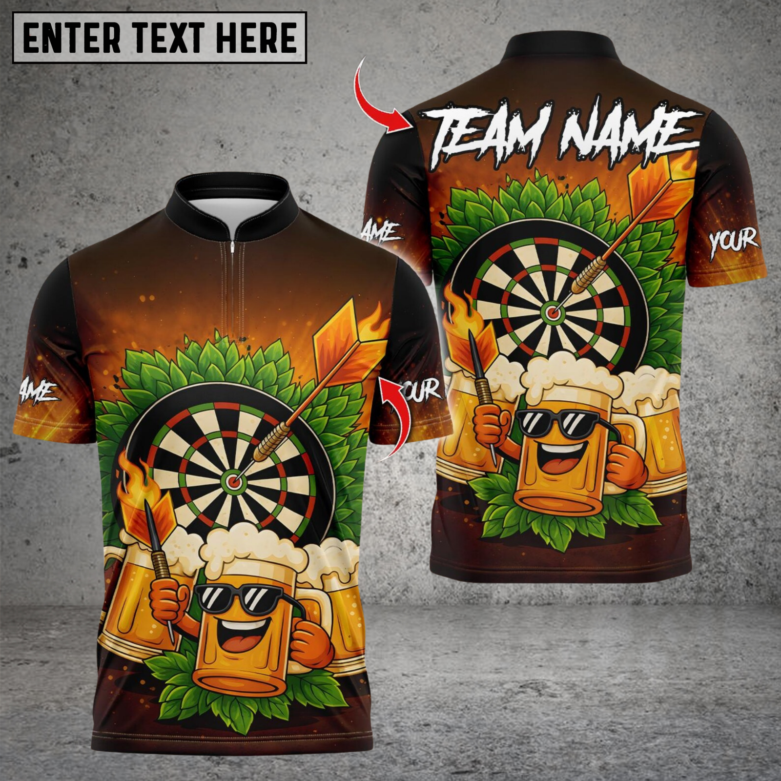 Blisscorners  Darts Funny Beer And Dartboard Personalized Name, Team Name 3D Shirt
