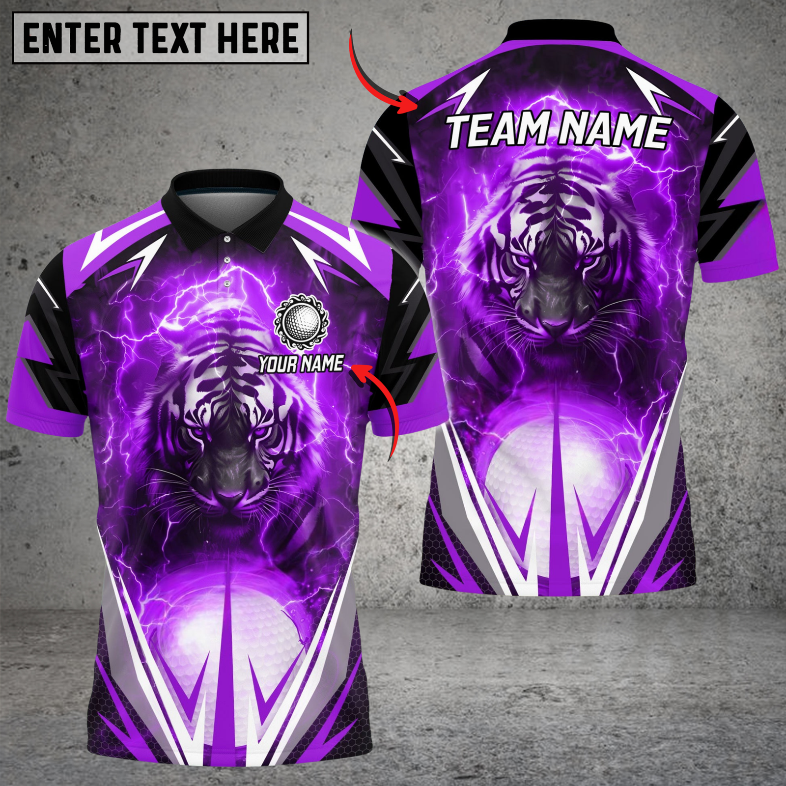Blisscorners Golf Electric Tiger Multicolor Customized Name, Team Name 3D Shirts