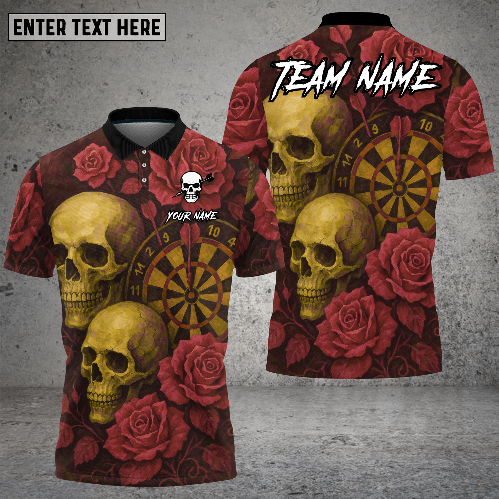 Blisscorners Skull Rose Shirt Green Rose Vintage Skull Multioptions Personalized Name, Team Name Unisex 3D Shirt (4 Colors)