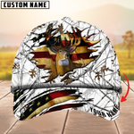 Blisscorners The Best Of Premium Cracked Flag Deer Hunting Camouflage Pattern Multicolor Personalized Name 3D Cap