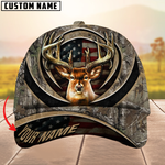 Blisscorners Premium The Best Of Flag Deer Arc Hunting Camouflage Pattern Multicolor Personalized Name 3D Cap