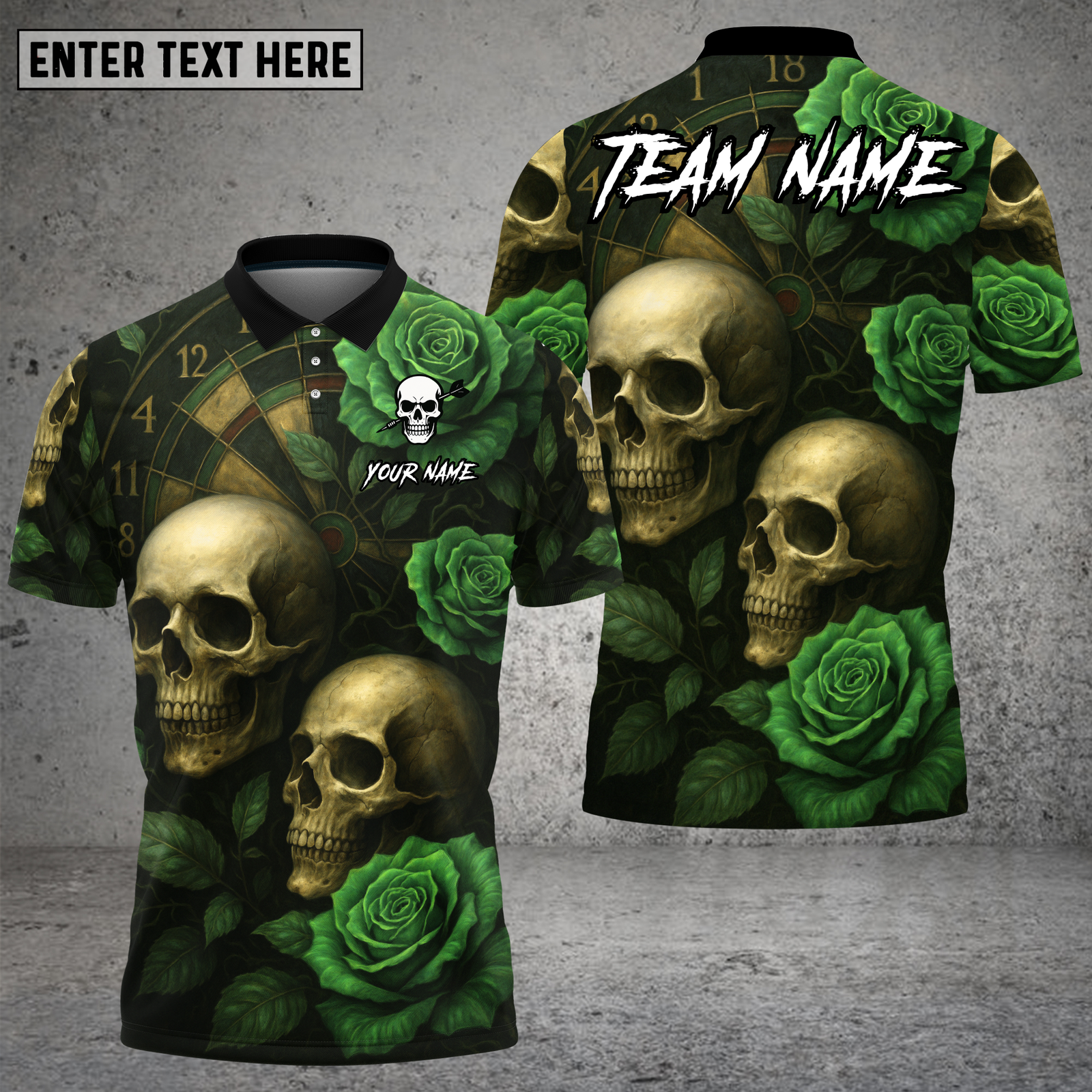 Blisscorners Skull Rose Shirt Red Rose Gothic Skull Multioptions Personalized Name, Team Name Unisex 3D Shirt (4 Colors)