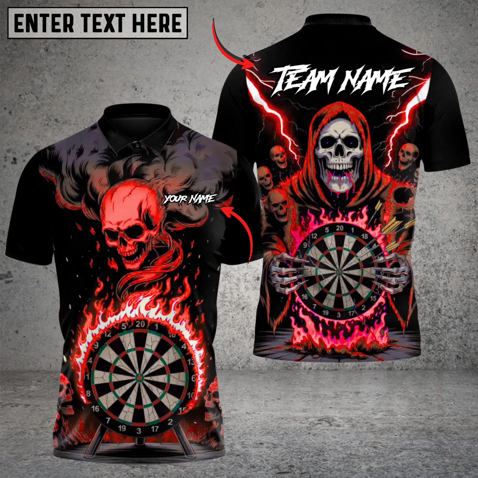 Blisscorners Death Mark Darts Multicolor Customized Name, Team Name 3D Shirts