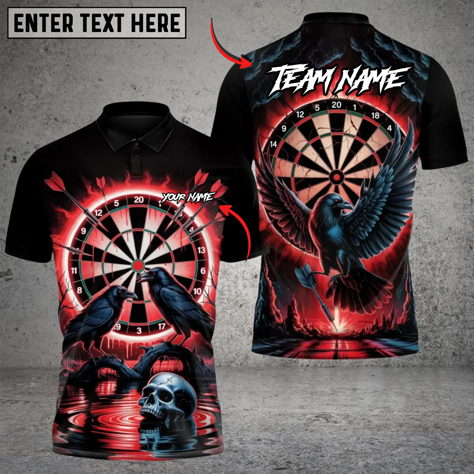 Blisscorners Dark Vision Darts Multicolor Customized Name, Team Name 3D Shirts