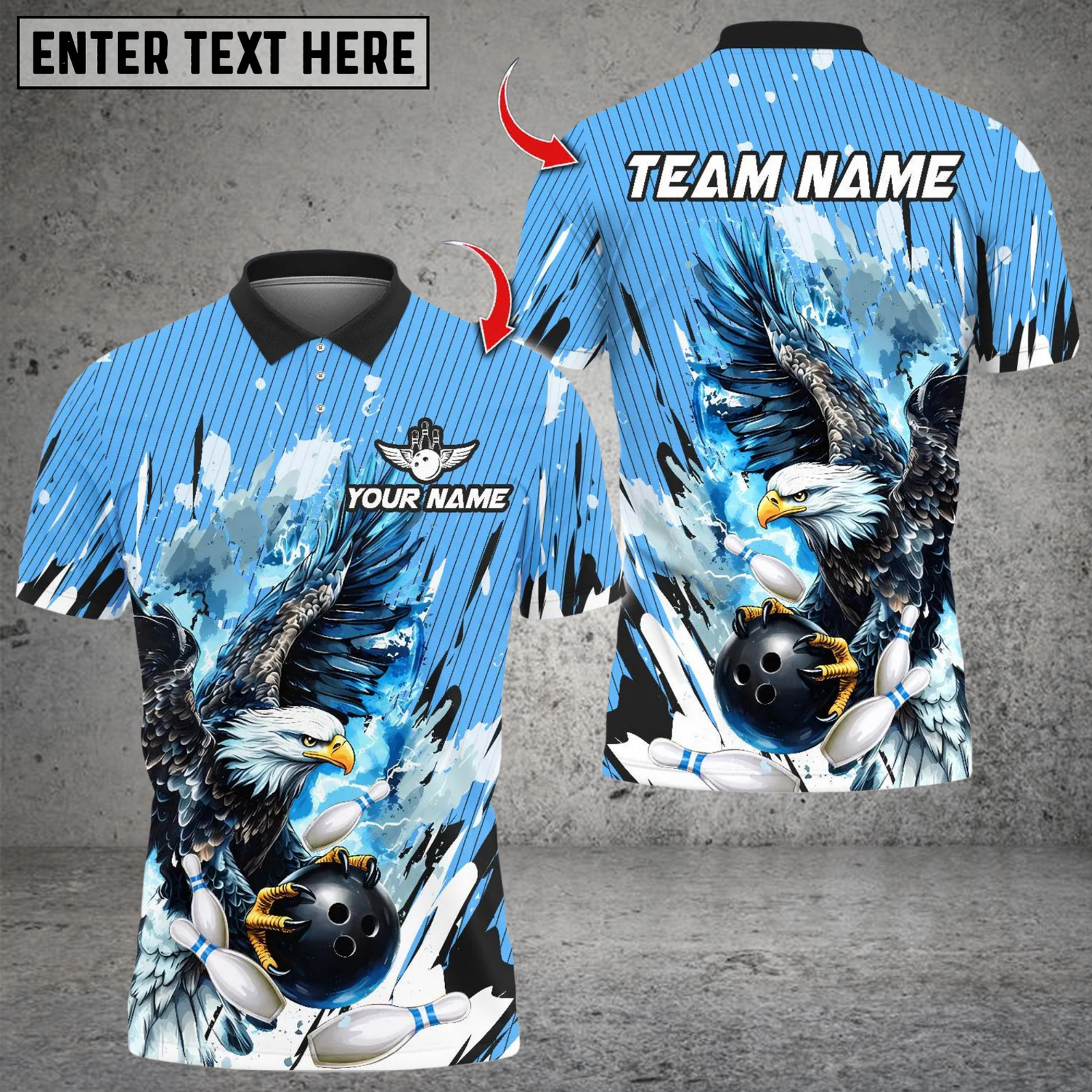 Blisscorners Bowling Ice Glare Eagle Multicolor Customized Name, Team Name 3D Shirts