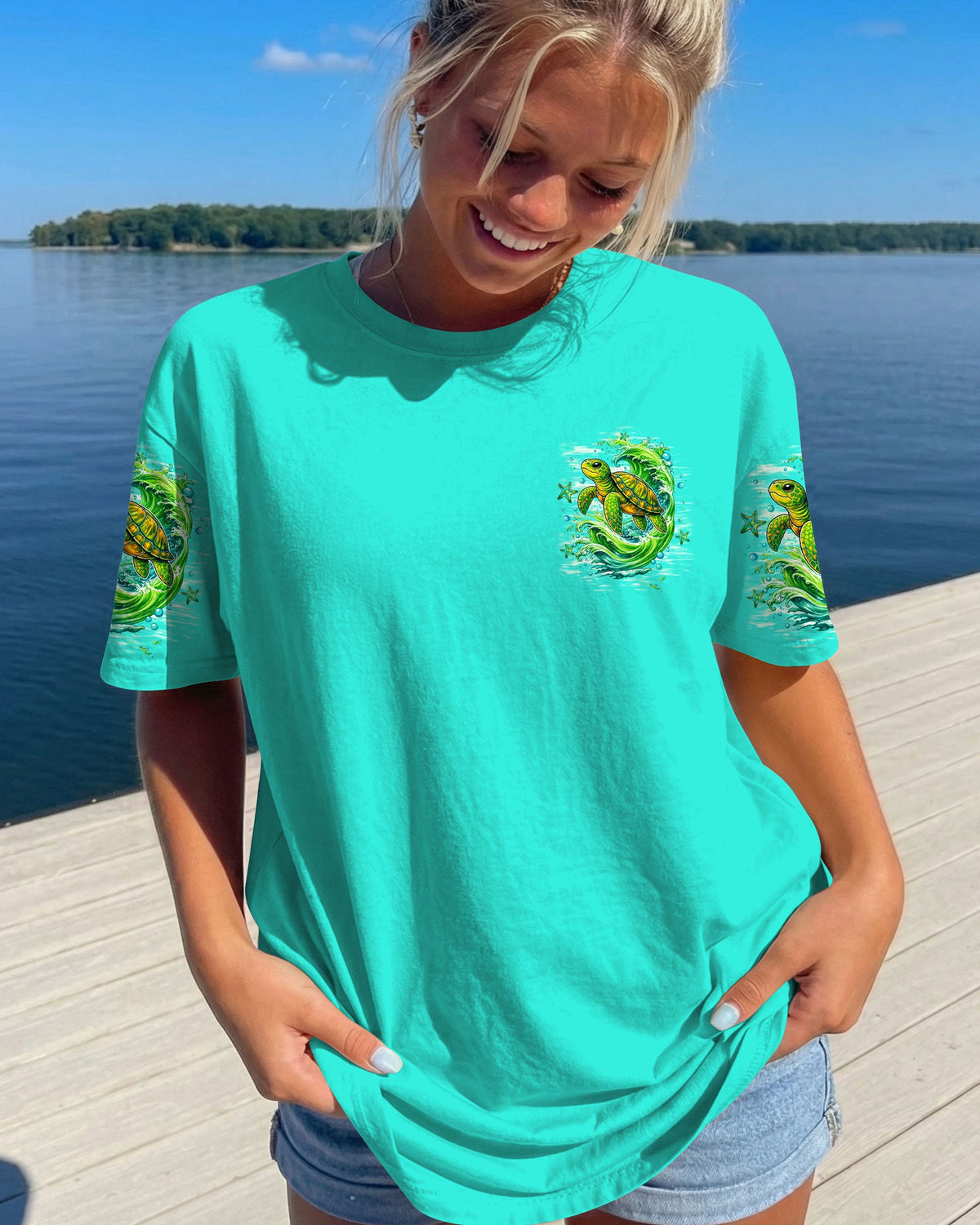 BLISSCORNERS SALTWATER HEALS EVERYTHING TURTLE ALL OVER PRINT