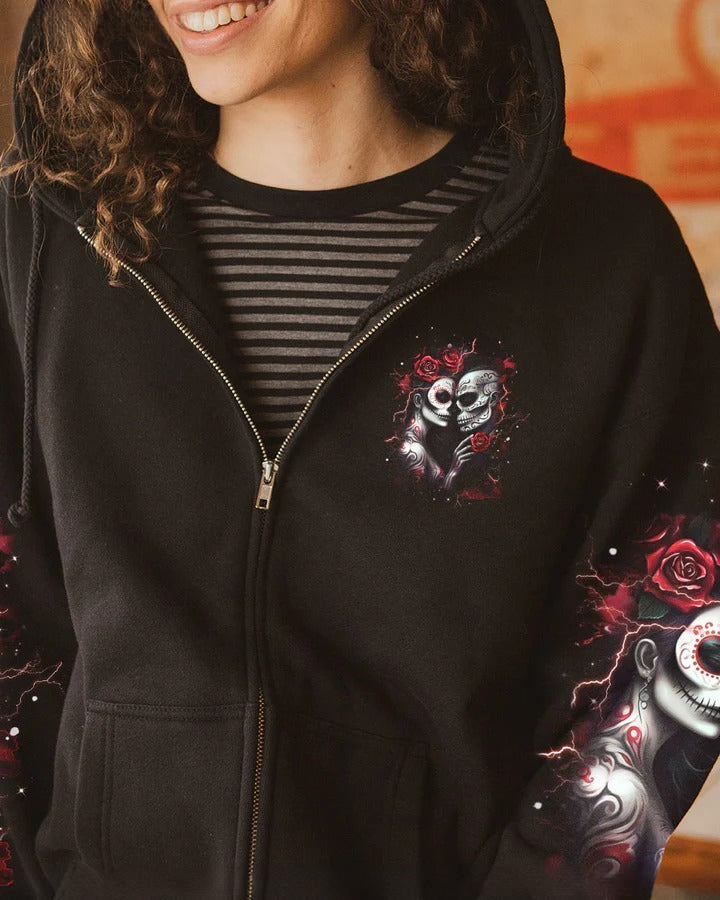 BLISSCORNERS IN DEATH WE ARE ONE SKULL COUPLE ALL OVER PRINT
