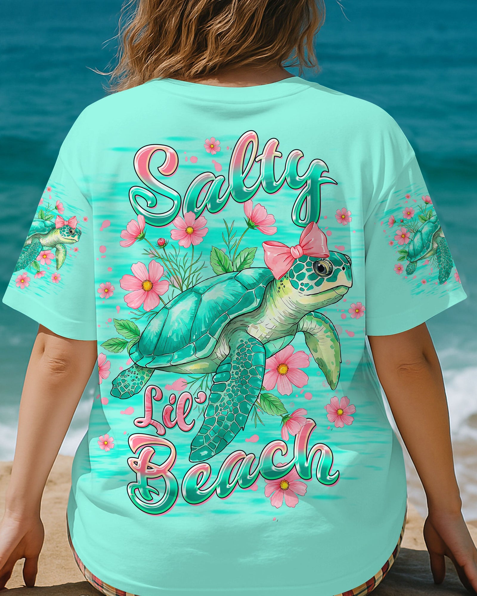 BLISSCORNERS SALTY LIL' BEACH TURTLE ALL OVER PRINT