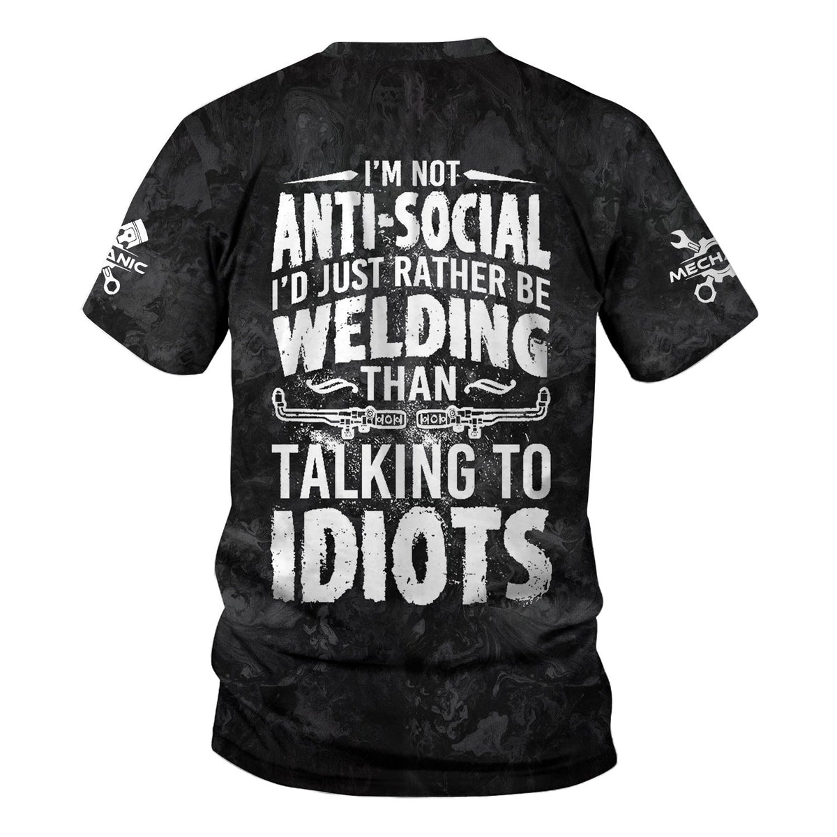 Blisscorners Custom Name Mechanic Shirt I'm Not Anti Social I'd Just Rather Be Welding T Shirt