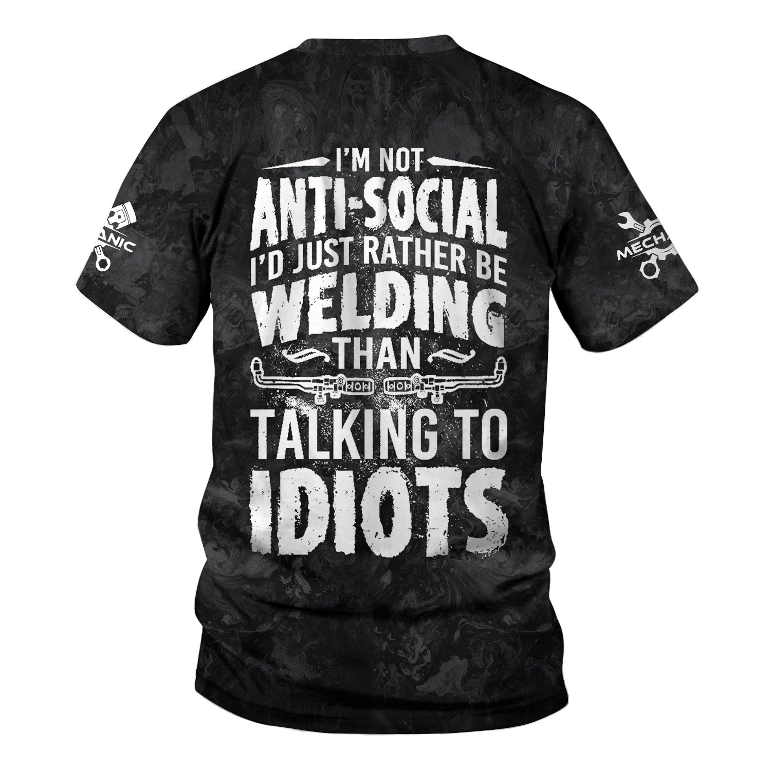 Blisscorners Custom Name Mechanic Shirt I'm Not Anti Social I'd Just Rather Be Welding T Shirt