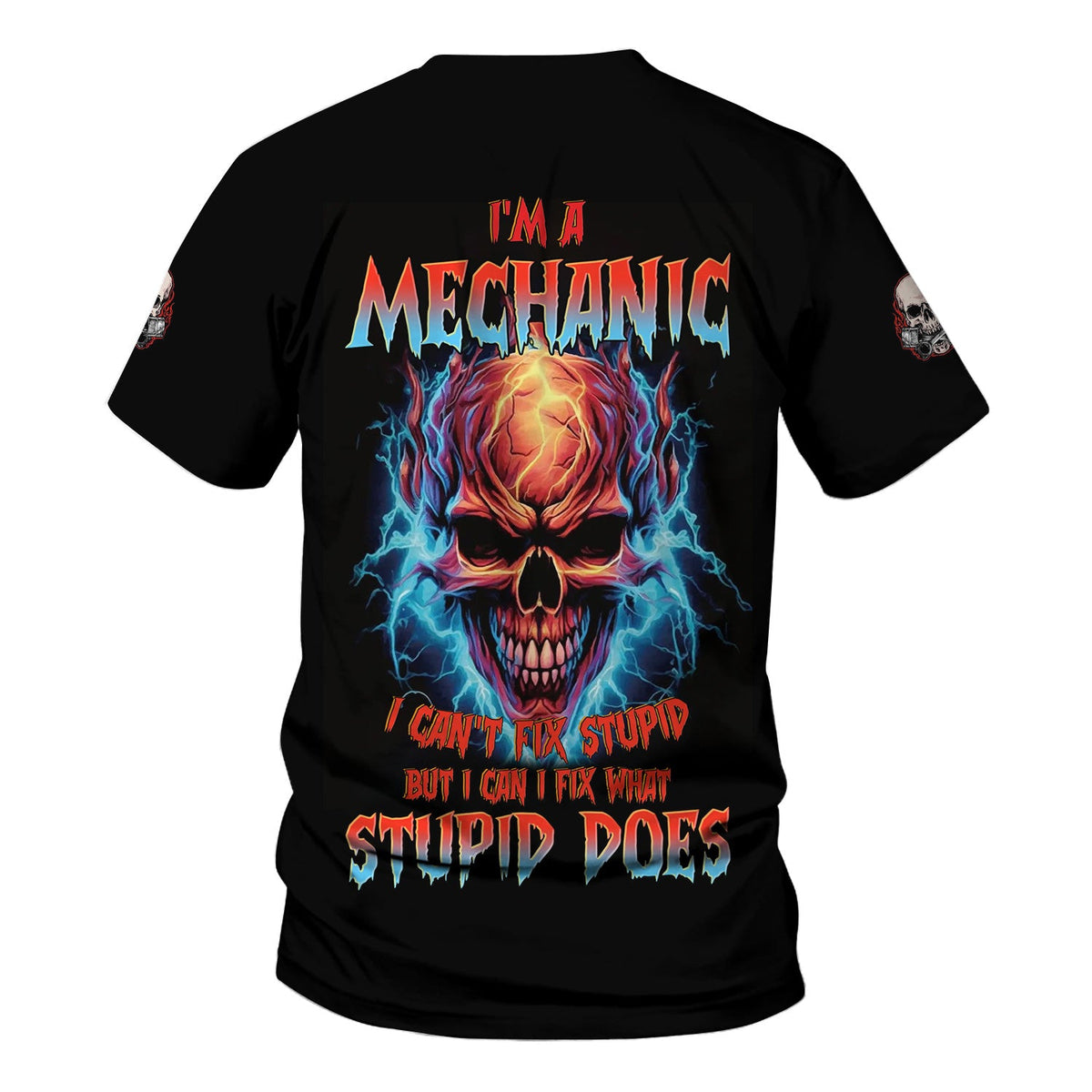 Blisscorners Custom Name Skull Mechanic Shirt I'm A Mechanic Printed Jacket Hoodie All Over Print