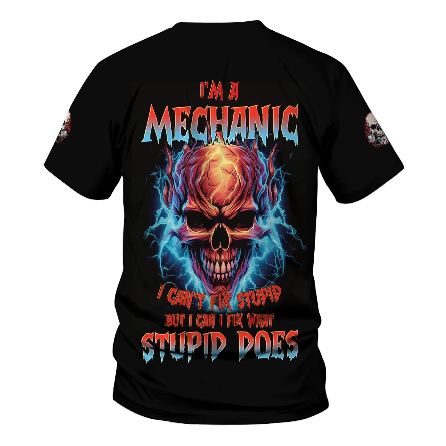 Blisscorners Custom Name Skull Mechanic Shirt I'm A Mechanic Printed Jacket Hoodie All Over Print
