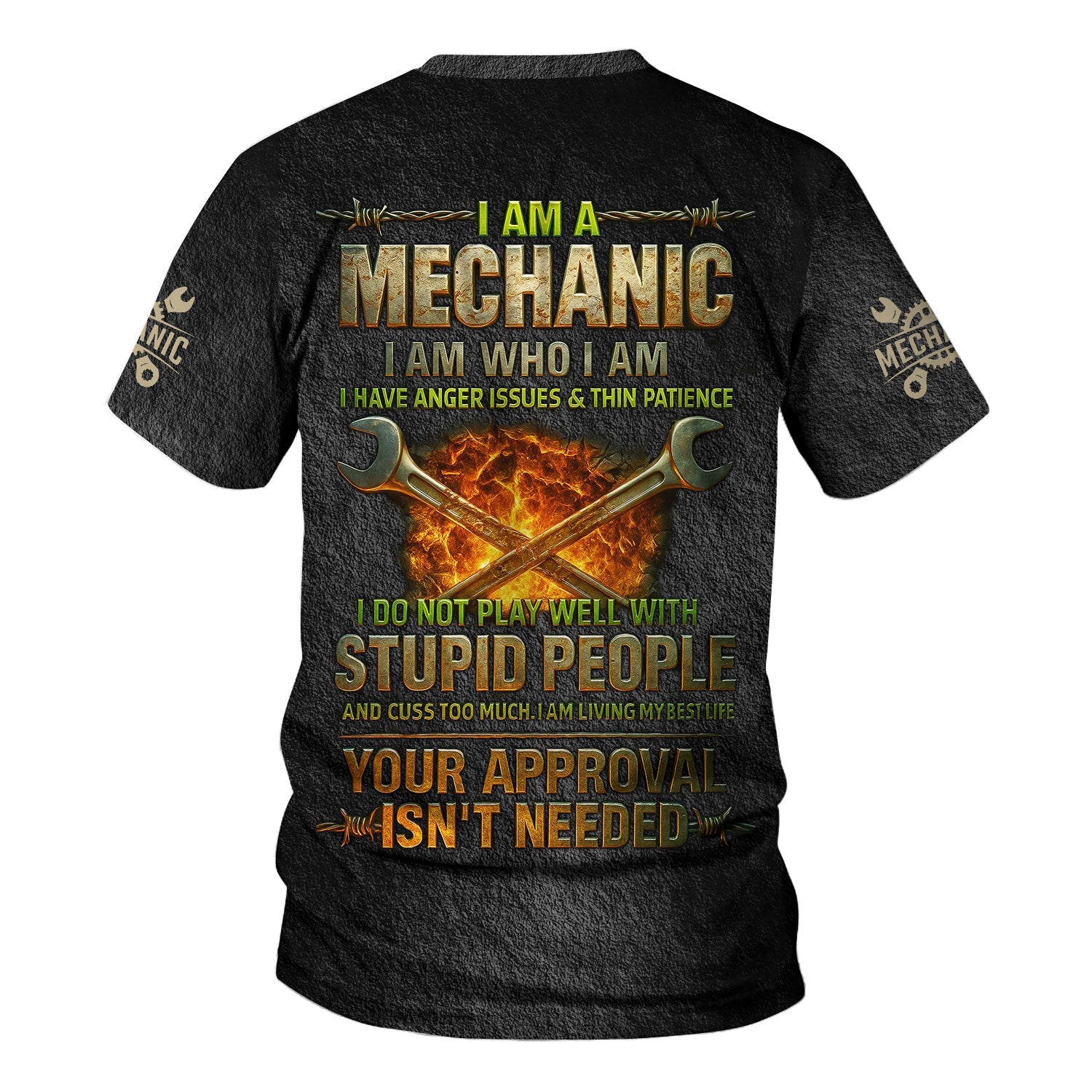Blisscorners Custom Name Mechanic Shirt I Am A Mechanic I Am Who I Am I Have Anger Issues And Thin Patience T Shirt
