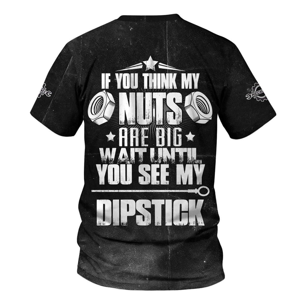 Blisscorners Custom Name Vintage Mechanic Shirt If You Think My Nuts Are Big Wait Until You See My Dipstick T Shirt