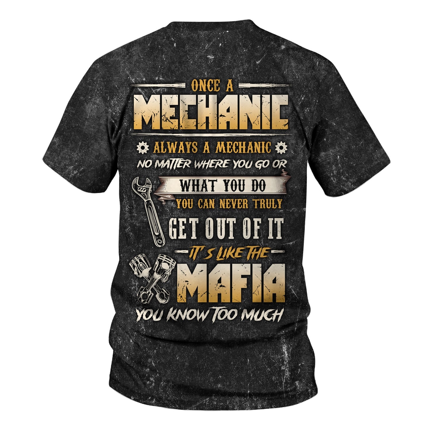 Blisscorners Once a Mechanic Always a Mechanic Shirt, Funny Mechanic Apparel, Car Repair Mafia Tee for Mechanics, Gift for Auto Technicians