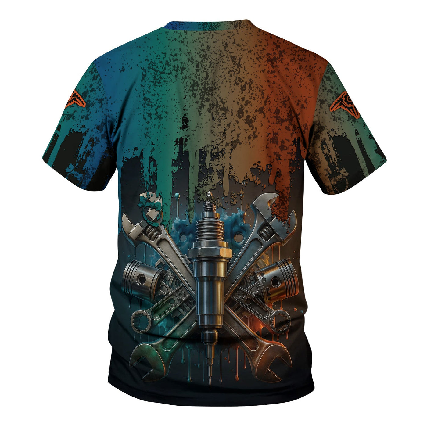 Blisscorners Personalized Mechanic Shirt, Colorful Wrenches Piston and Spark Plug Design, Gift For Men