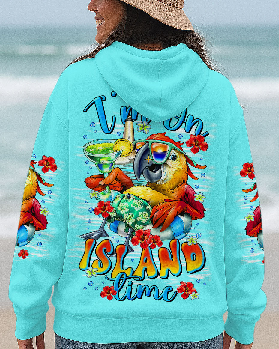 BLISSCORNERS I'M ON ISLAND TIME PARROT ALL OVER PRINT
