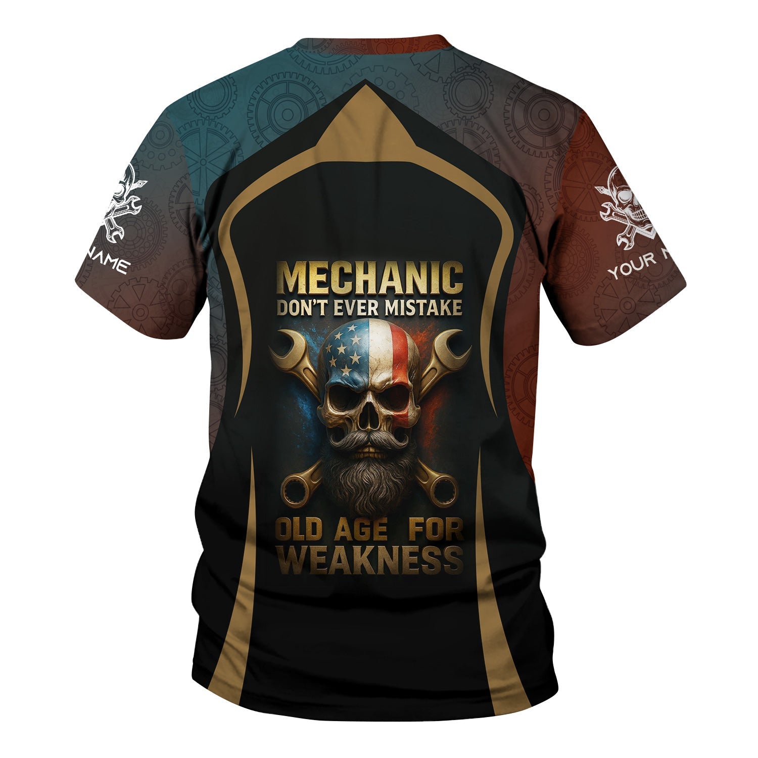 Blisscorners Personalized T-Shirt Mechanic Don't Ever Mistake Old Age For Weakness Viking Design Shirt For Mechanics