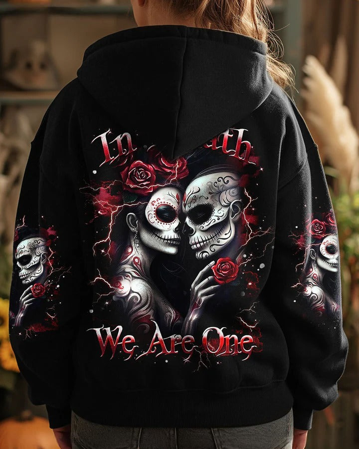 BLISSCORNERS IN DEATH WE ARE ONE SKULL COUPLE ALL OVER PRINT