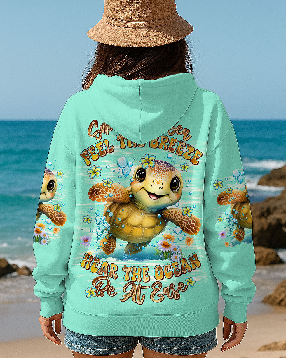 BLISSCORNERS SMELL THE SEA FEEL THE BREEZE TURTLE ALL OVER PRINT