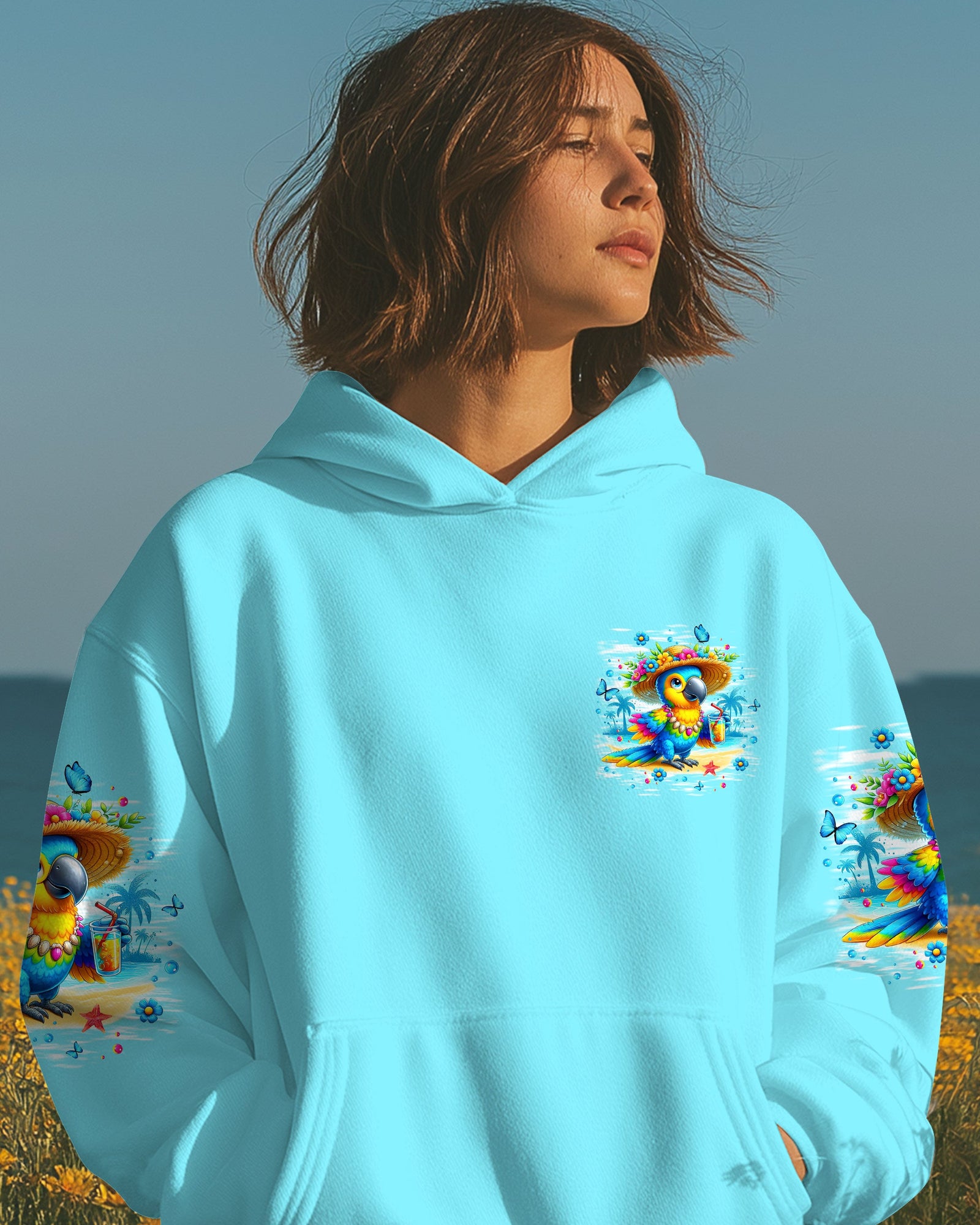 BLISSCORNERS BEACH BUM ON ISLAND TIME PARROT ALL OVER PRINT