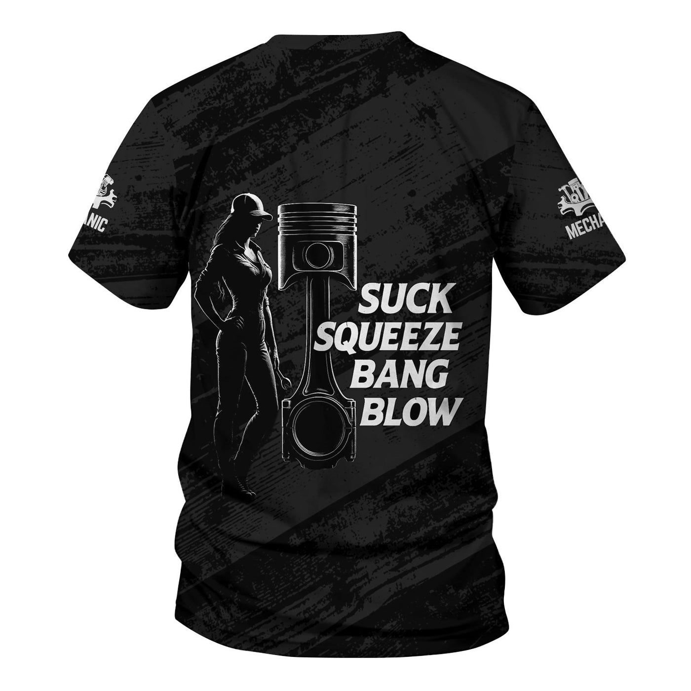 Blisscorners Personalized Mechanic Shirt, Suck Squeeze Bang Blow, Funny Quote Design, Gift For Men