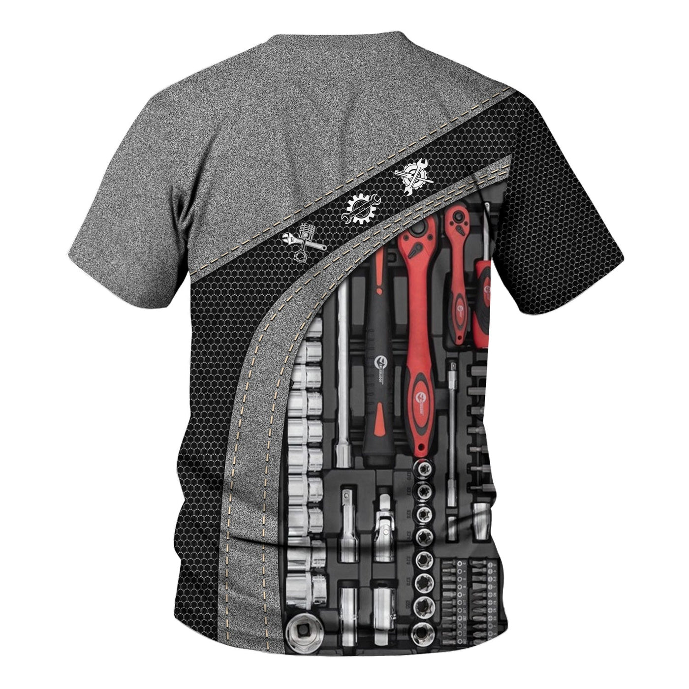 Blisscorners Mechanic Shirt Tools Design, Adjustable Wrench, Socket Set, Gear Icons, Cool Work Shirt For Men, Mechanics & Auto Enthusiasts, Perfect Gift