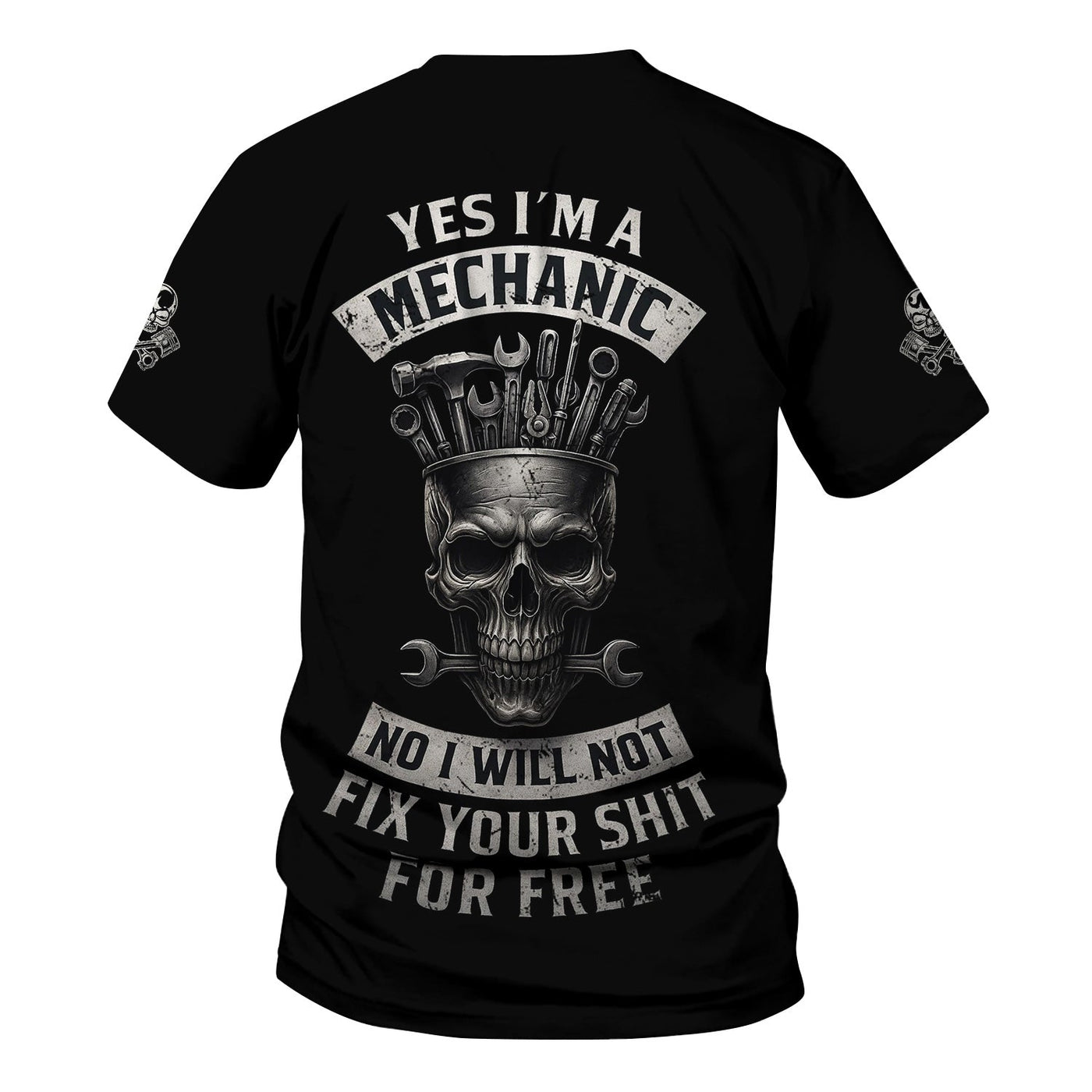 Blisscorners Personalized Mechanic Shirt, Yes I'm A Mechanic No I Will Not Fix For Free, Funny Quote Design, Gift For Men