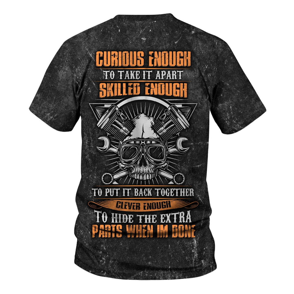 Blisscorners Funny Mechanic Shirt, Curious Enough Skilled Enough Clever Enough Quote Shirt, Auto Repair Gift Idea for Car Lovers & Mechanics