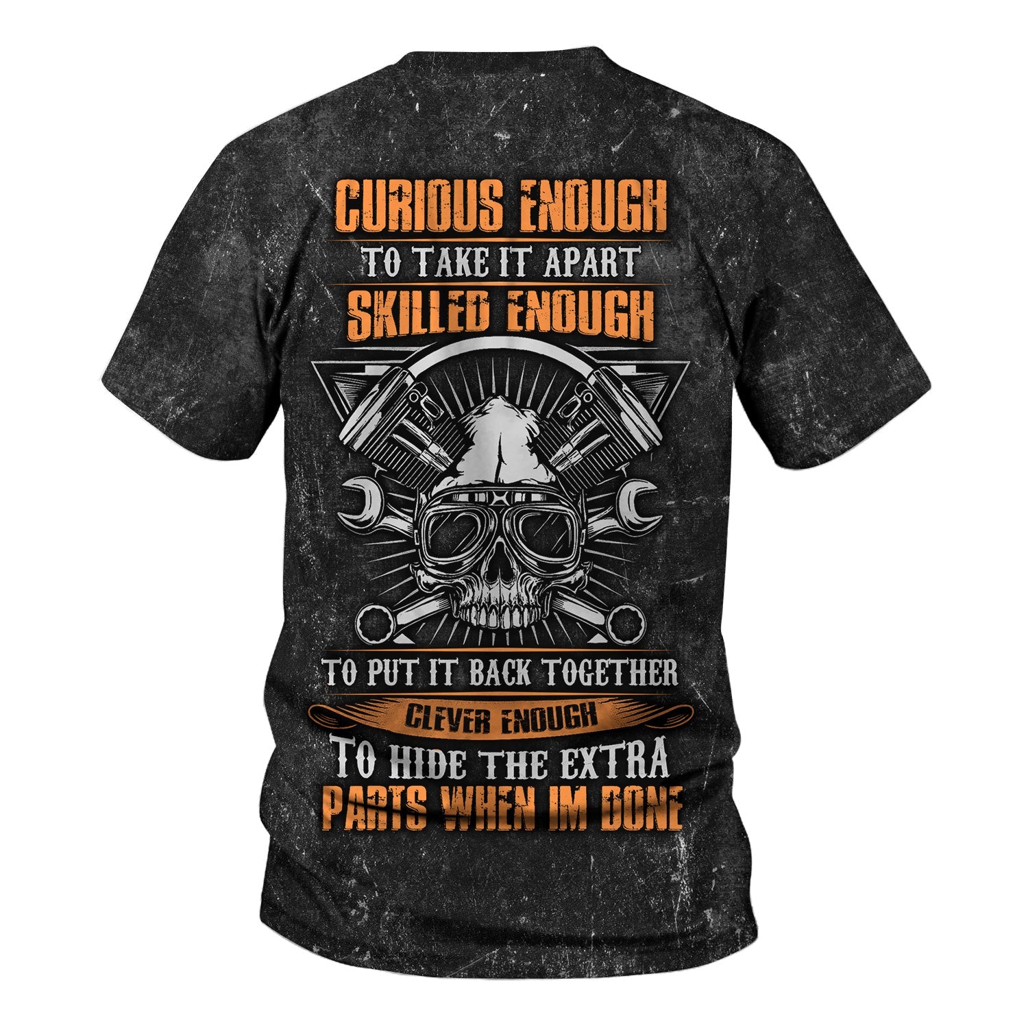Blisscorners Funny Mechanic Shirt, Curious Enough Skilled Enough Clever Enough Quote Shirt, Auto Repair Gift Idea for Car Lovers & Mechanics