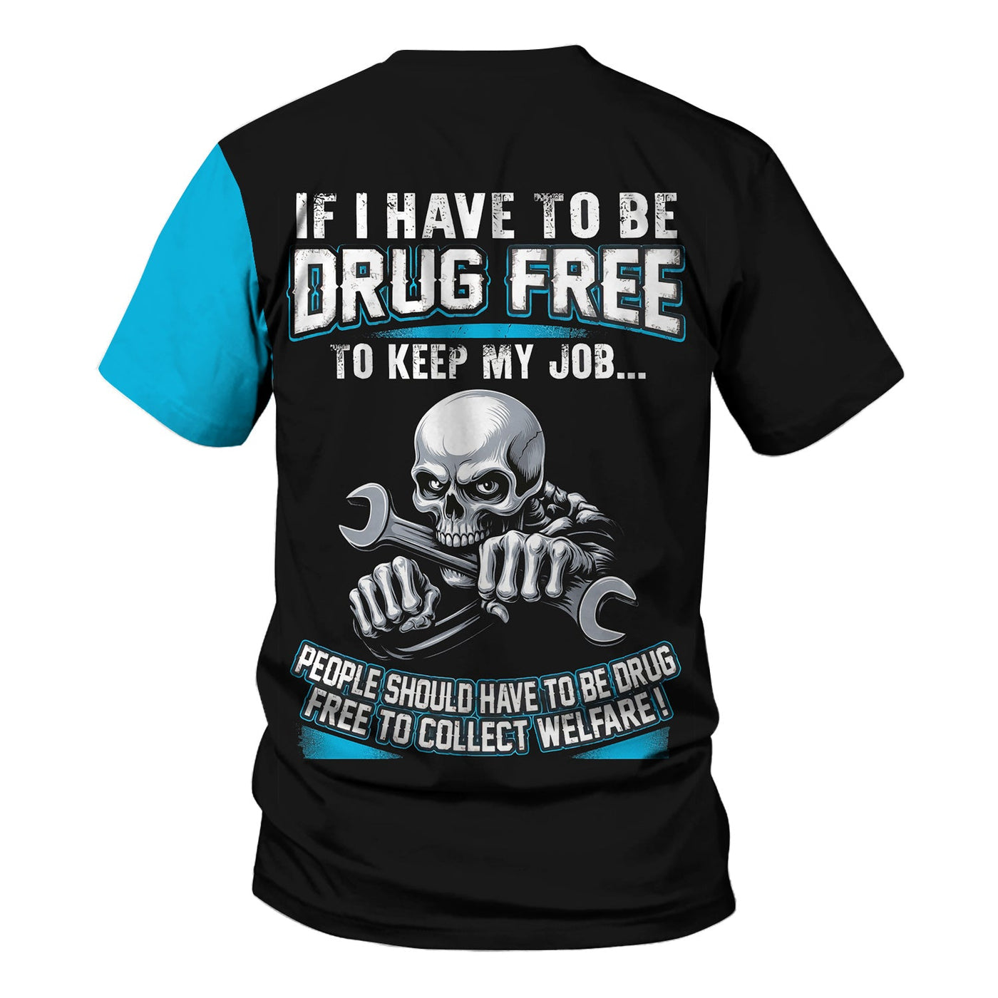 Blisscorners Personalized Mechanic Shirt, Drug Free Job Quote, Custom Name Shirt, Cool Skull Design, Funny Work Apparel, Gift for Mechanics