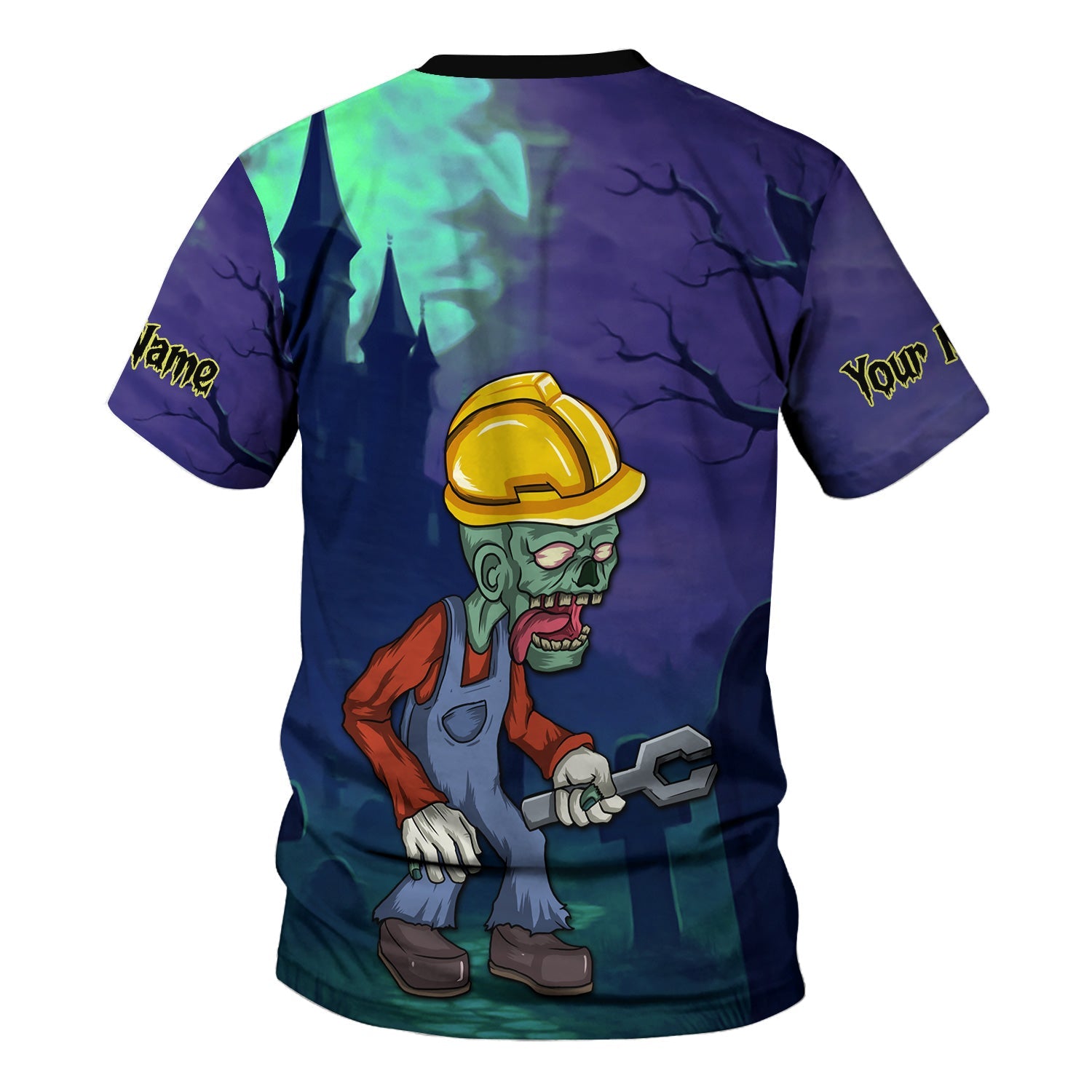 Blisscorners Custom Name Zombie Mechanic T Shirt Haunted House Halloween Shirt For Mechanic