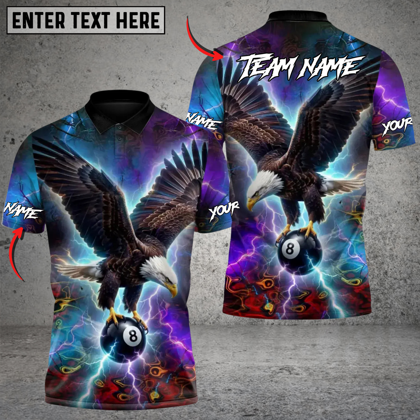 Blisscorners Nightwing Voltage 8 Ball Billiards Multicolor Customized Name, Team Name 3D Shirts