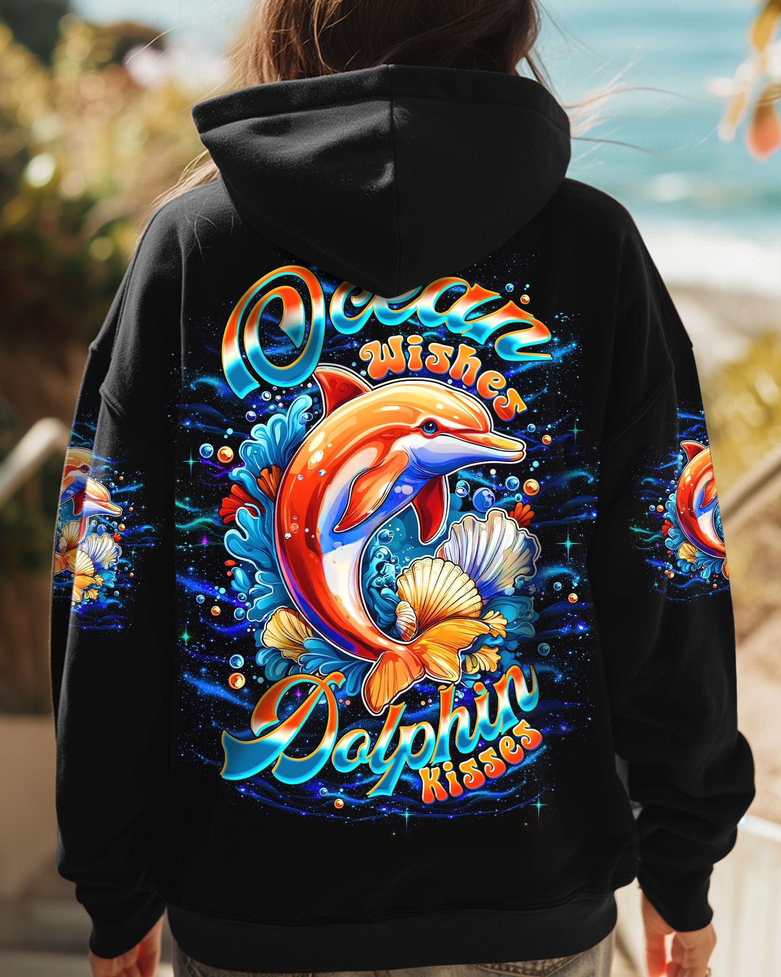 BLISSCORNERS OCEAN WISHES DOLPHIN KISSES ALL OVER PRINT