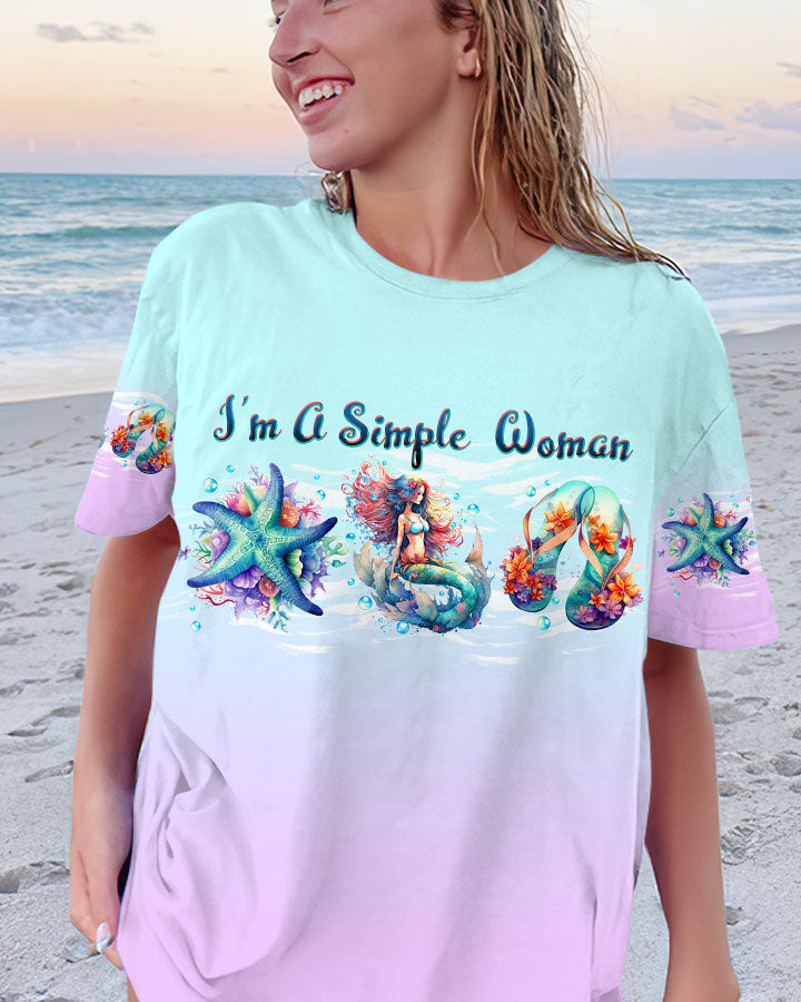 BLISSCORNERS I'M A SIMPLE WOMAN STARFISH MERMAID ALL OVER PRINT