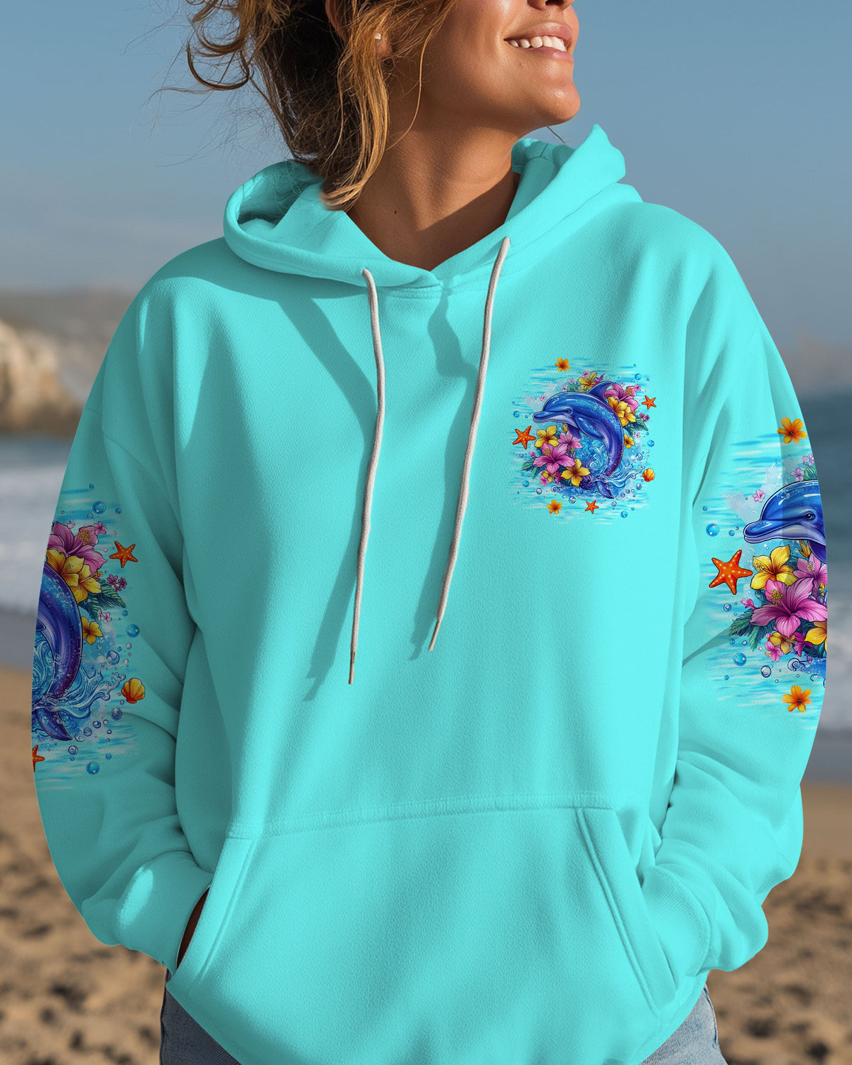 BLISSCORNERS OCEAN WISHES DOLPHIN KISSES ALL OVER PRINT