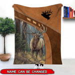 Blisscorners Bull ELK hunting Leather Parttern Personalized - Blanket