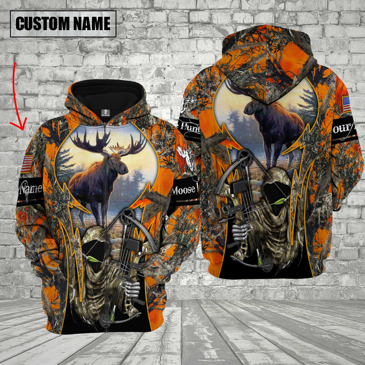 Blisscorners Custom Name Moose Hunting Shirt 3D All Over Printed Clothes
