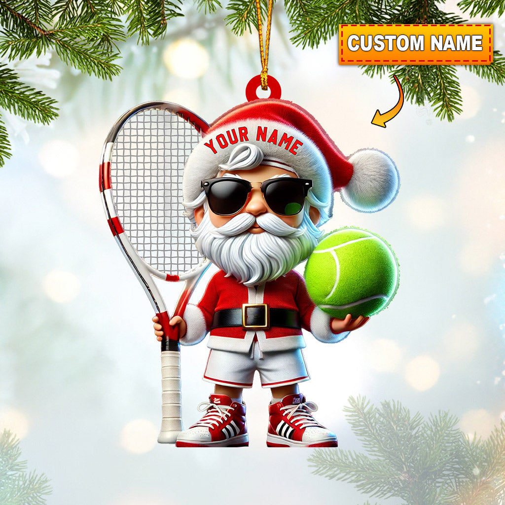Blisscorners Tennis Santa Christmas Home Decor Christmas Ornament, Personalized Ornament2D Flat LM2211