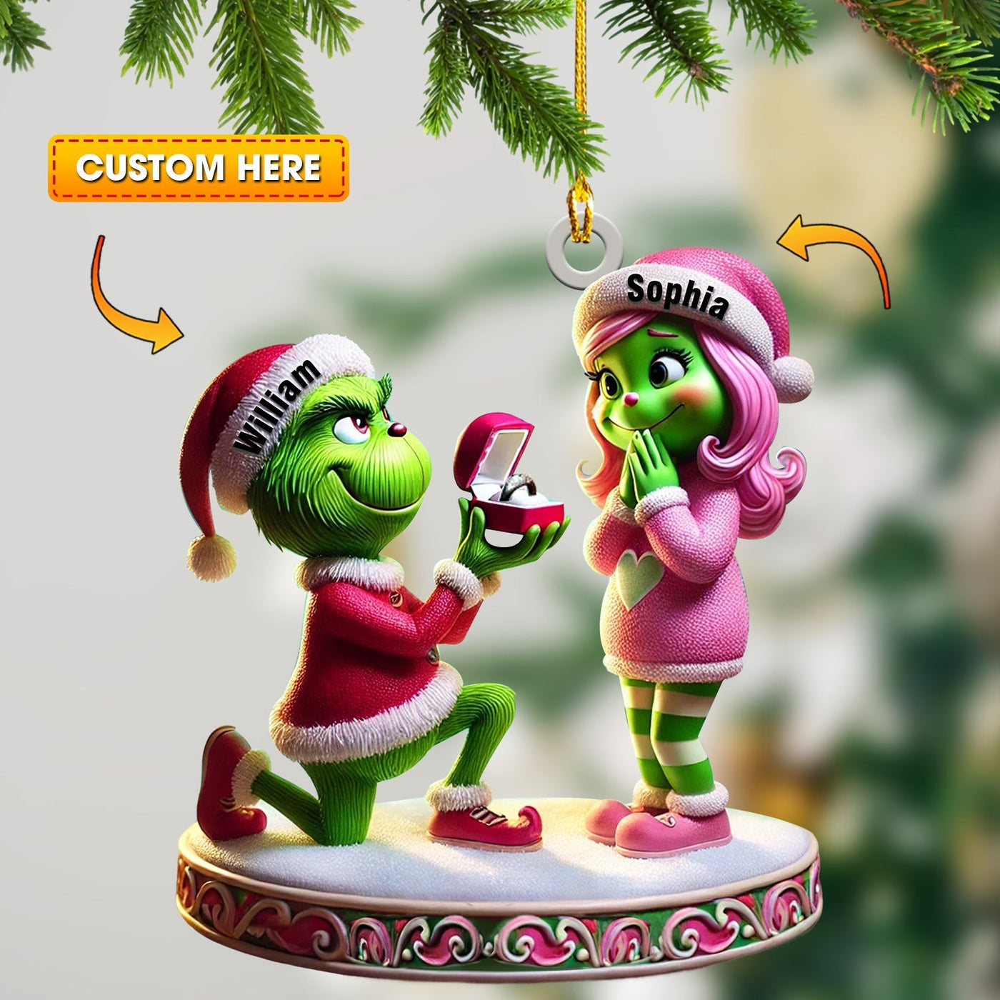 Blisscorners Propose Home Decor Christmas Ornament, Personalized Ornament2D Flat LM2211