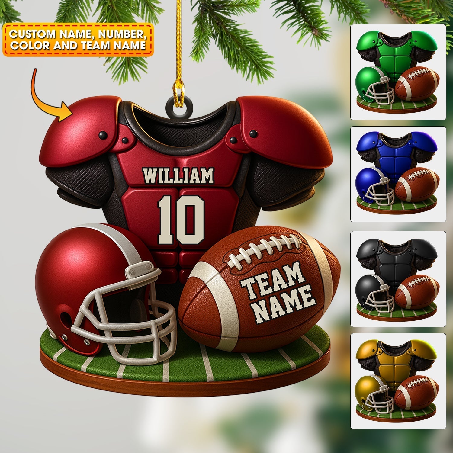 Blisscorners Football Team Christmas, Home Decor, Christmas Ornament, Personalized Ornament2D Flat LM2111