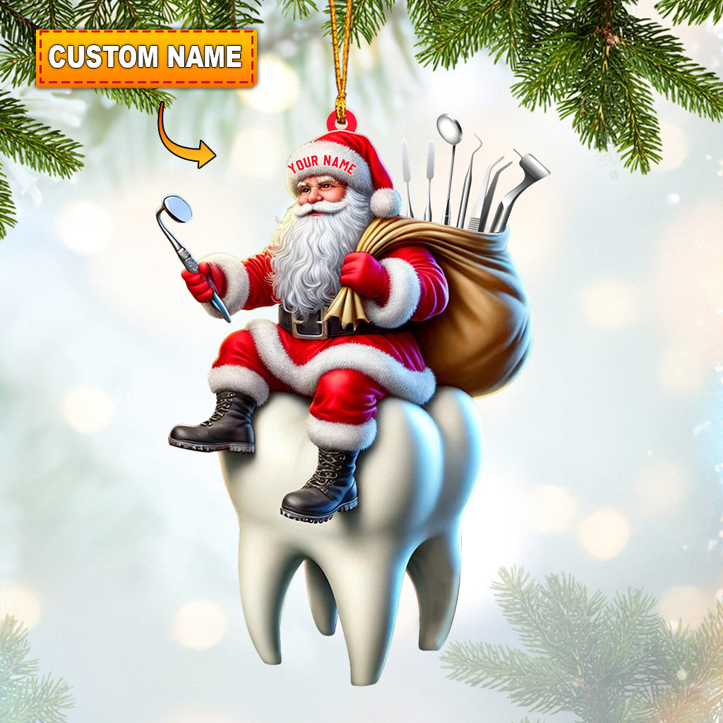 Blisscorners Dentist Santa Home Decor Christmas Ornament, Personalized Ornament2D Flat LM2211