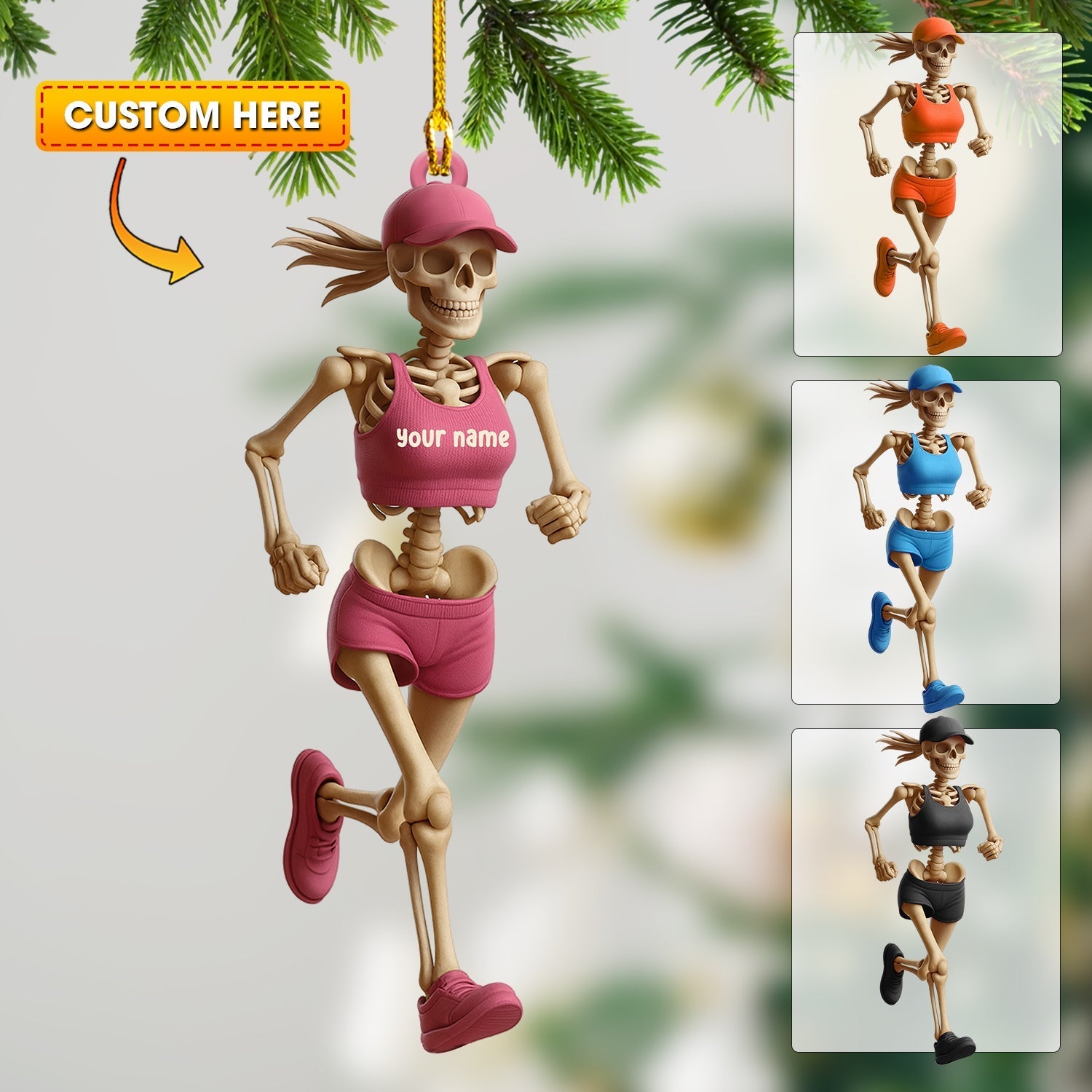 Blisscorners Running Women, Home Decor, Christmas Ornament, Personalized Ornament2D Flat LM2111