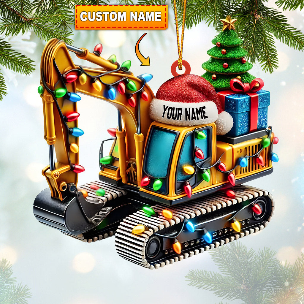 Blisscorners Excavator Decor Christmas Ornament, Personalized Ornament2D Flat LM2211