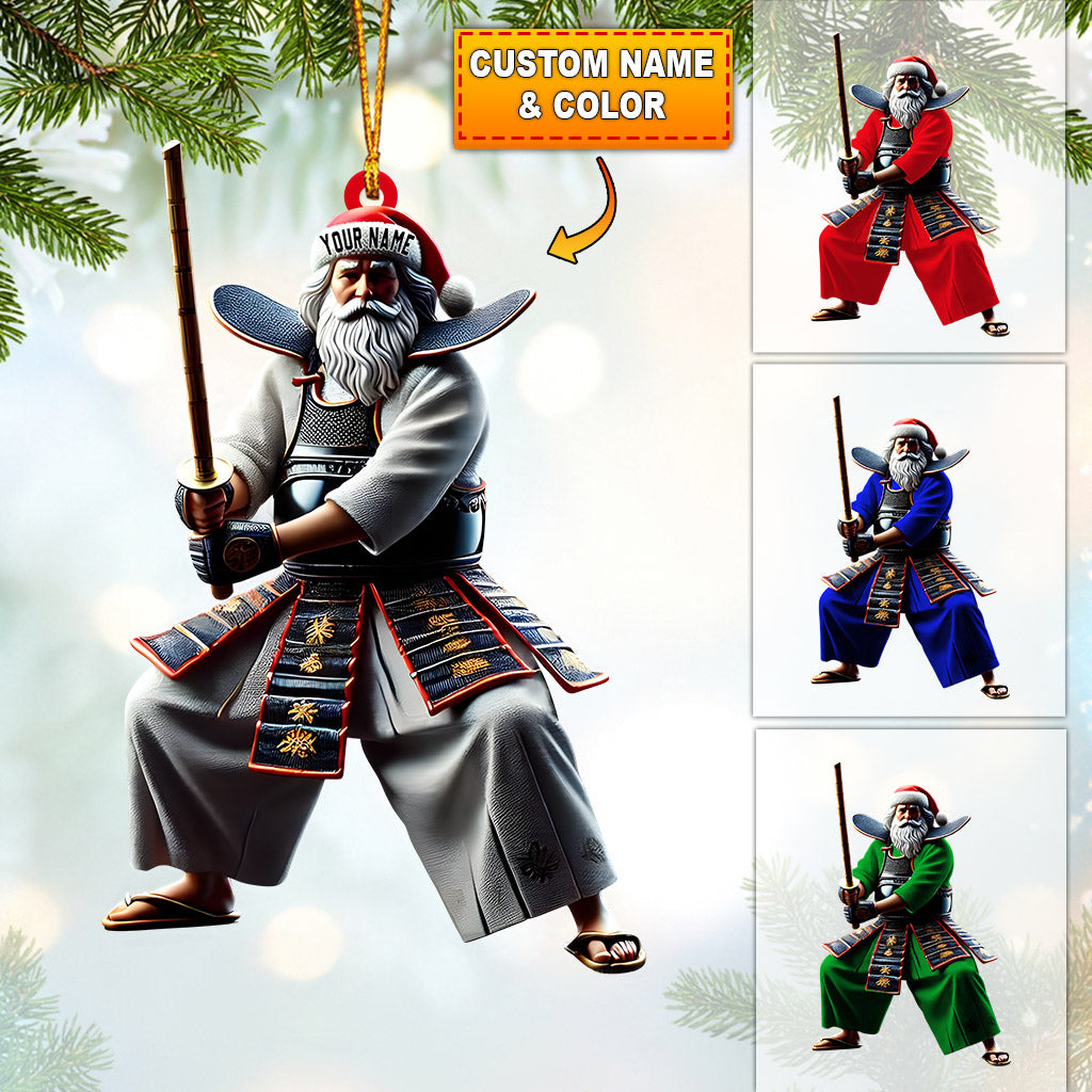 Blisscorners Santa Samurai Home Decor Christmas Ornament, Personalized Ornaments2D Flat LM2211