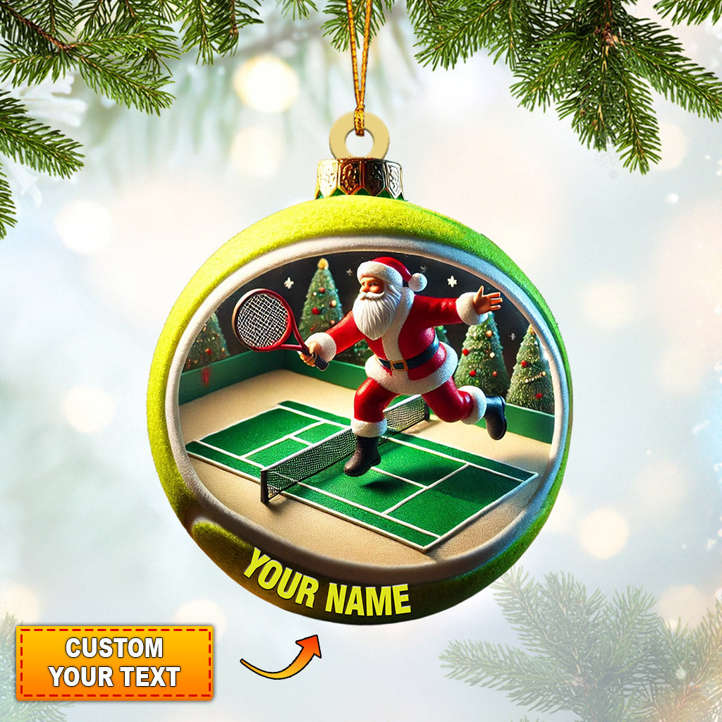 Blisscorners Tennis Santa Decor Christmas Ornament, Personalized Ornament2D Flat LM2211