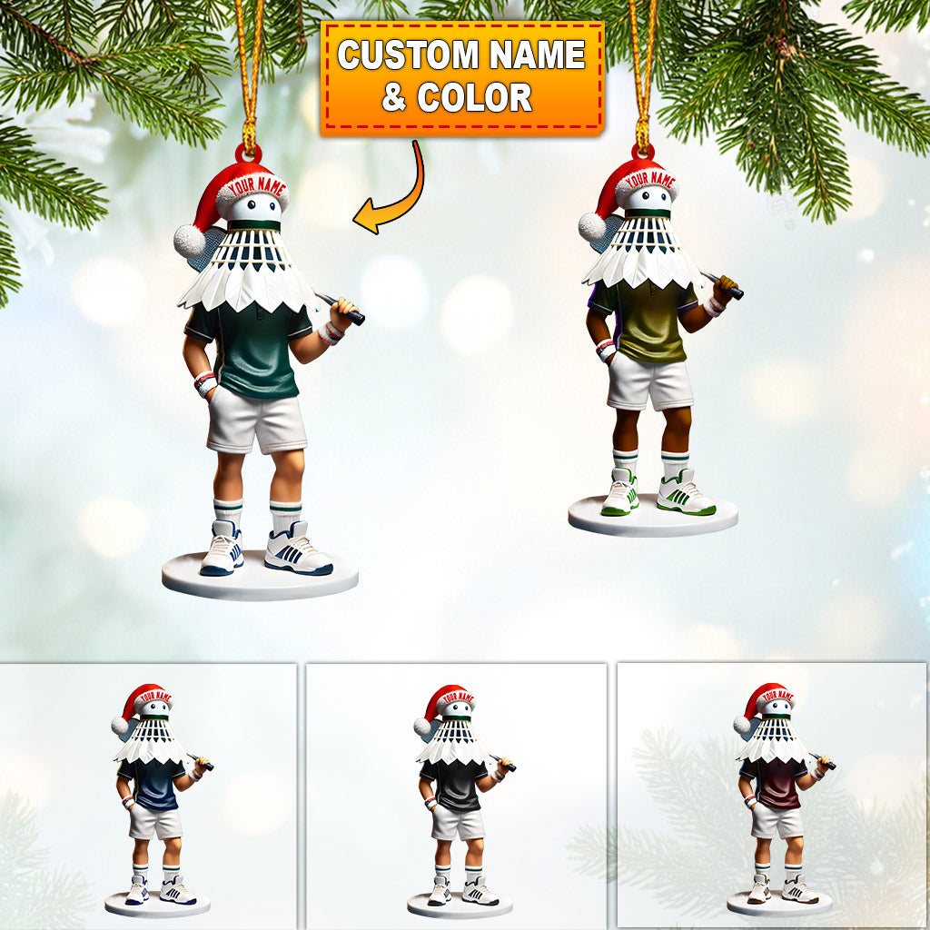 Blisscorners Shuttlecock Badminton Christmas Ornament, Personalized Ornament2D Flat LM2211
