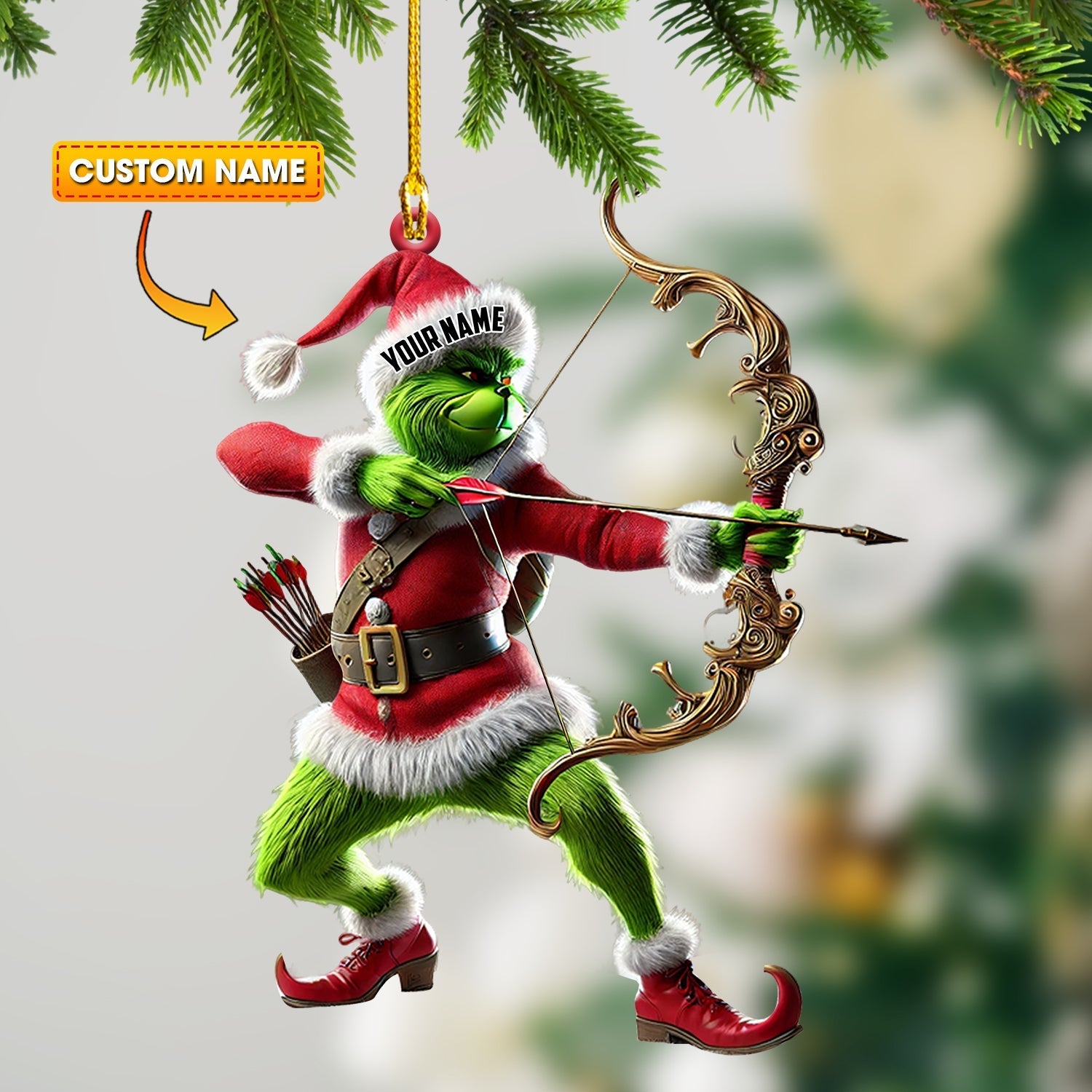 Blisscorners ELF Archery Christmas Ornament, Personalized Ornament2D Flat LM2211
