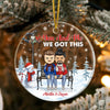 Christmas Family Couple I'm Yours No Returns Or Refunds - Gift For Couples - Personalized Custom Circle Acrylic Ornament