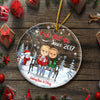 Christmas Family Couple I'm Yours No Returns Or Refunds - Gift For Couples - Personalized Custom Circle Acrylic Ornament